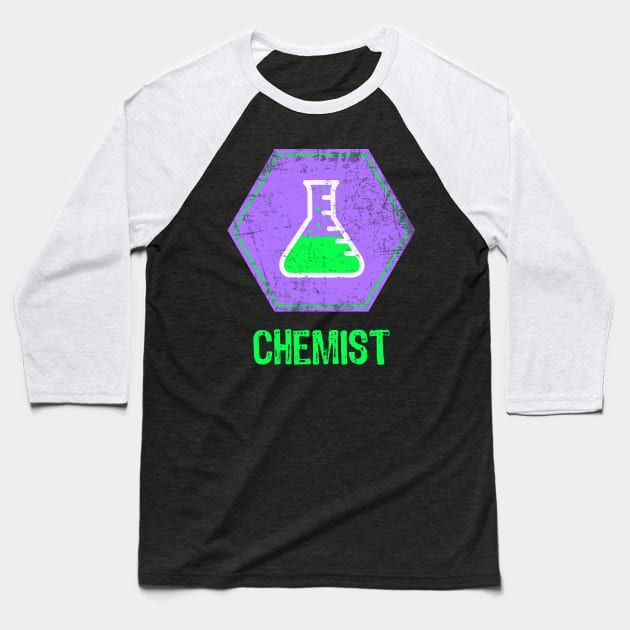 Chemist erlenmeyer flask Baseball T-Shirt by Scar